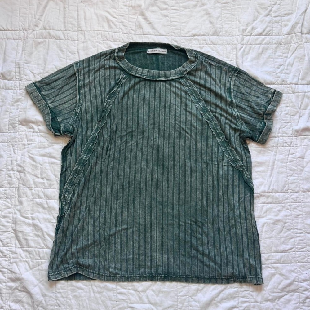 Zenana slouchy ribbed tee size M raglan dolman sleeve mineral washed‎ boho jewel